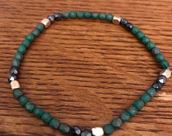 Grace And Glass Slim Emerald Green Bracelet
