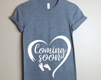 Coming Soon Pregnancy Shirt- Mommy to be- Pregnancy Announcement Shirt- Baby Reveal Shirt-New mom shirt- Maternity Tee- Funny Pregnant