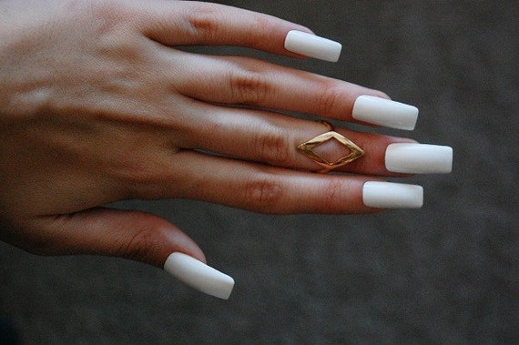 Long White Square Nails Glossy OR Matte Set of 20 dope