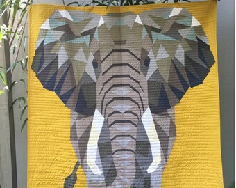 Elephant Abstraction Quilt Pattern Violet Craft 54 x 60 paper pieced quilt