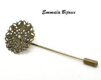 3 fibula pin flower filigree