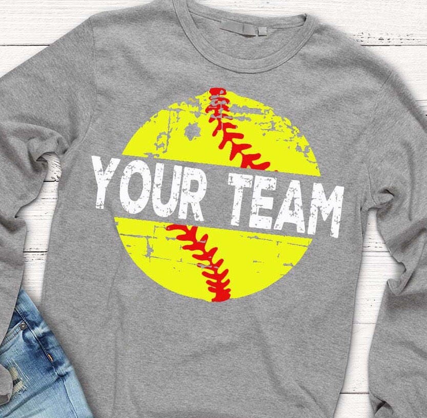 Softball SVG Distressed Softball softball shirt vintage