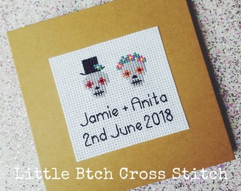 Personalised Wedding Card, Mr & Mrs Wedding Card, Mr and Mr Wedding Card, Mrs and Mrs Wedding Card, Sugar Skull Wedding Card, Wedding Card