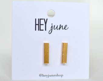 Gold Bar Earrings, rose gold bar earrings, bar earrings, silver bar earrings, minimalist earrings, bar stud earrings