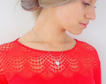 925 Sterling Silver Heart Pendant Necklace