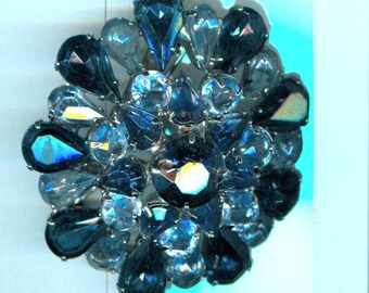 Vintage Estate Sapphire Domed Brooch Pin