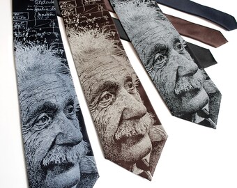 Albert Einstein Necktie - Science Tie - Geek Gift - Math Tie - Physics Gift - Math Necktie