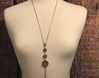 Statement Necklace | Druzy Statement Necklace | Three Stone Necklace | Stone Necklace