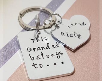this grandad belongs to keyring, grandad keyring, personalised keyring, gift for grandad, gift for him, personalised gift, grandpa keyring