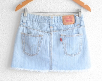 Levis High Waisted Skirt Vintage Levi High Waist Denim Mini Skirt 90s Clothing 90s Grunge denim Skirt Jean Skirt High Waisted Mini Skirt XS