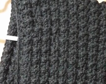 black textured hoodie scarf