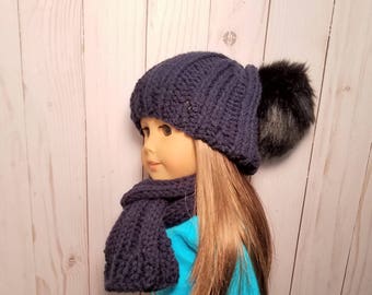 18 Inch Doll Hat, Doll Hat Scarf, 18 Inch Doll Cowl, Doll Scarf, 18 Inch Doll Clothes, Doll Scarf Hat Set, Doll Winter Clothes, Doll Beanie