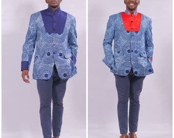 African clothing, African Men Blazer, African Ankara Jacket, men Blazer/Jacket, African Men Suit/Blazer, African fashion, Men's Jacket