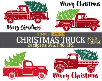 Сhristmas truck SVG, Tree truck SVG, Christmas tree truck, Christmas SVG, Old truck svg,Old truck tree svg, Vintage truck svg