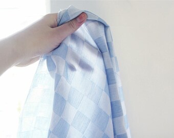Chessboard Cotton Gauze - Blue Double Gauze - 59" Wide - By the Yard 76215