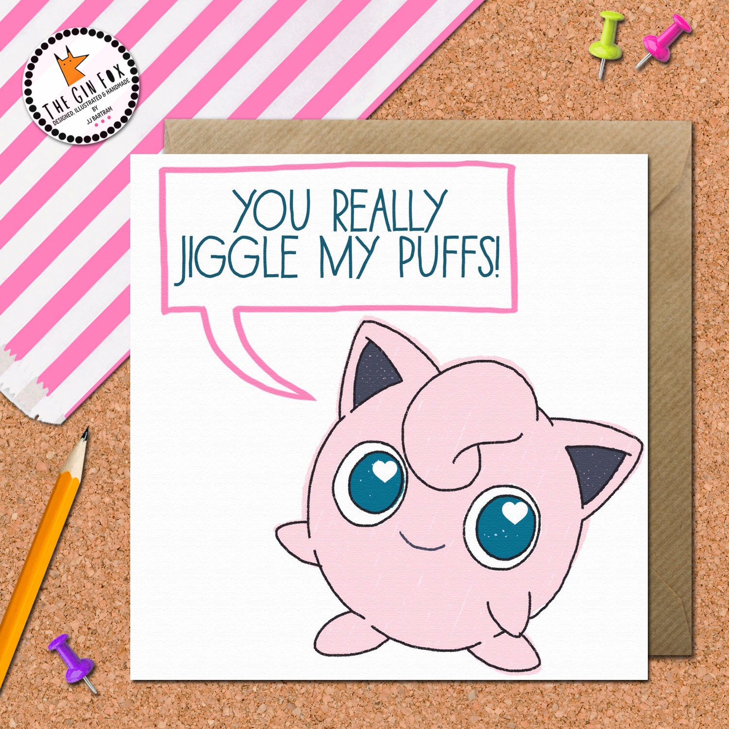 Funny Pokemon Card Jigglypuff Birthday Card Pokemon