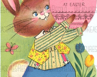 Bunny Rabbit With Easter Egg Easter Card #648 Digital Download