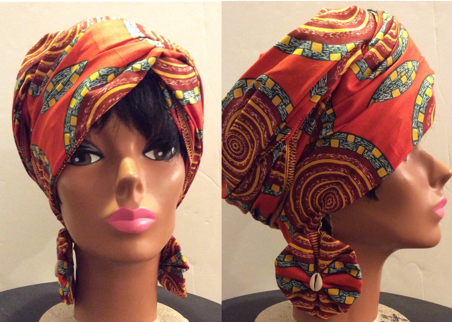 Ankara Head Wrap With Matching Earrings Natural Hair Care