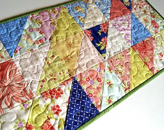Tropical Floral Quilted Patchwork Table Runner