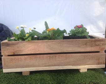 Reclaimed wooden flower planters