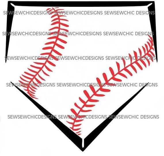 Baseball Home Plate Baseball Stripes SVG