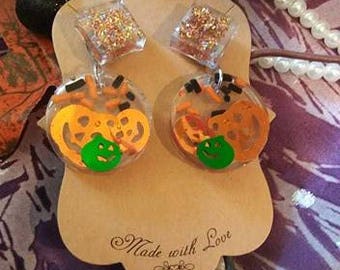 Jackolantern Halloween Resin Earrings