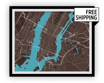 New York Map Print - Choose your color
