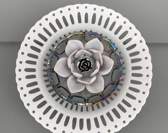 Repurposed Glass Flower/Suncatcher/Wall Decor/Garden Art