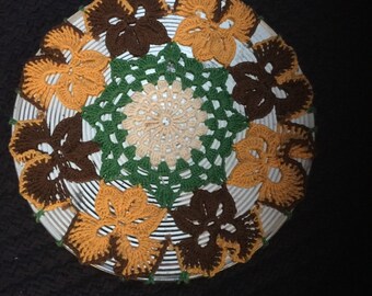 Vintage Crochet Covered Hot Pad
