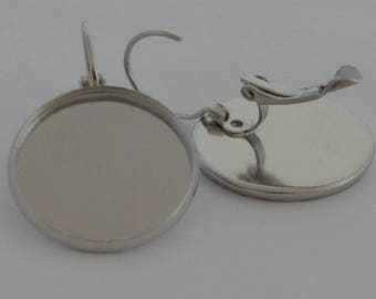 20 supports for cabochons 20mm Platinum earrings
