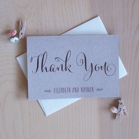 thank you cards custom cards rustic craft paper
