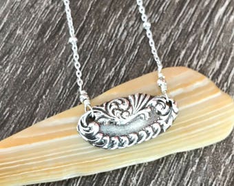 Fine Silver Sterling Silver Necklace / Fine Silver Pendant / 999 Silver Necklace / PMC Necklace