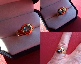 Old ring aquamarine and gold - Present - Valentines day