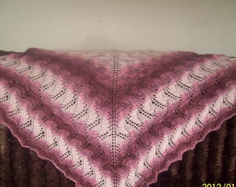 Acrylic pink angora shawl