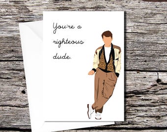 Ferris Bueller high quality greetings card (A5 folds to A6)