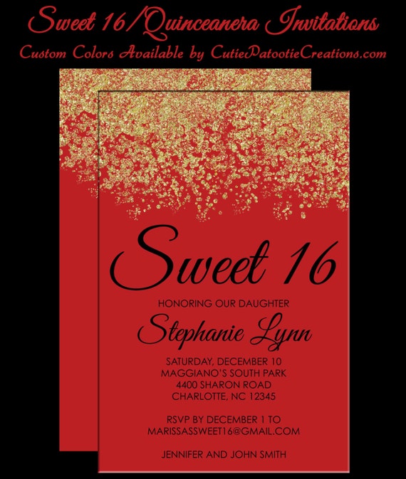 Sweet 15 Invitations In Red 1