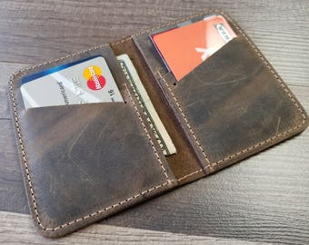 Personalized leather wallet, front pocket wallet, minimalist wallet, slim wallet, credit card holder, wallet
