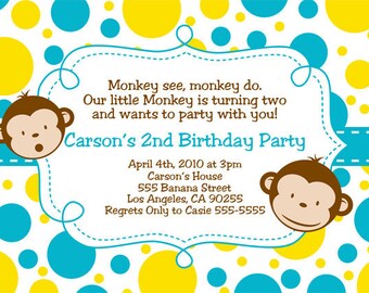 Mod Monkey Invitation