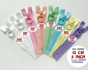 YKK Zipper closed-end zippers (non-separating)/Vislon Zipper/12cm, 20cm, 23cm, 28cm/ 5 inch, 8 inch, 9 inch, 11 inch/VISLON/2 Pcs