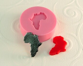 African Continent Flexible Silicone Mold/Mould (3/4 inch) for Crafts, Jewelry, Scrapbooking, (resin, pmc, polymer clay) (265)