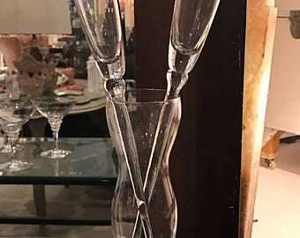 Baseless Champagne Toasting Flutes with Vase Holder