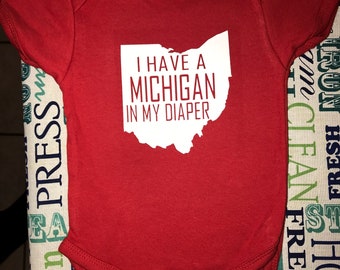 Michigan in my diaper onsie