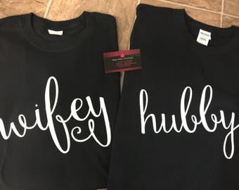 Couple shirts Wifey and Hubby