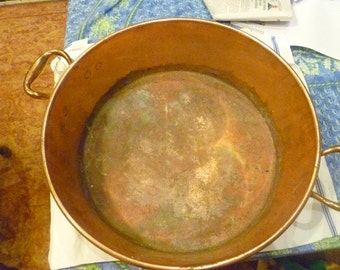 Lovely copper pancheon; perfect for a bulb planter