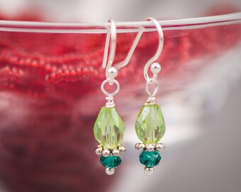Sparkly Green Teardrops