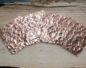 Set of 4 textured copper coasters