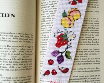 Cross Stitch Bookmark, "Jelly Time", Handcrafted Bookmark, Gift for Bookworm