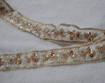 35mm stripe sequin embroidered meter made rhinestone mainREF 2502
