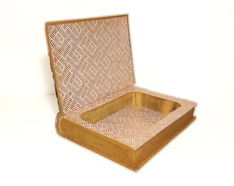 Hollow Book Safe The Calorie Cook Book Cookbook Cloth Bound vintage Secret Compartment Hidden Security Box recipes box tried true