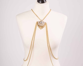 Tribal Fusion/Bellydance body chain, belly, gothic, fantasy, cosplay, Fairy, Fairytail, Mermaid